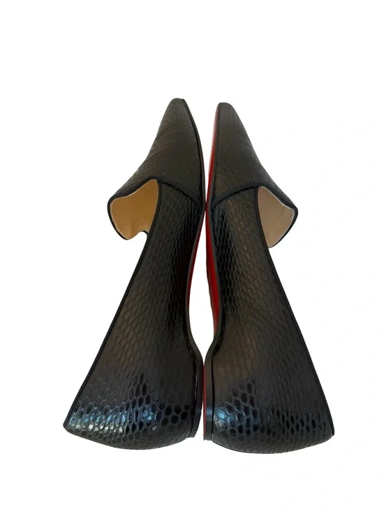 Christian Louboutin Kashasha Lizard Embossed Ballet Flats Black Size 38.5 + Box - Picture 7 of 15